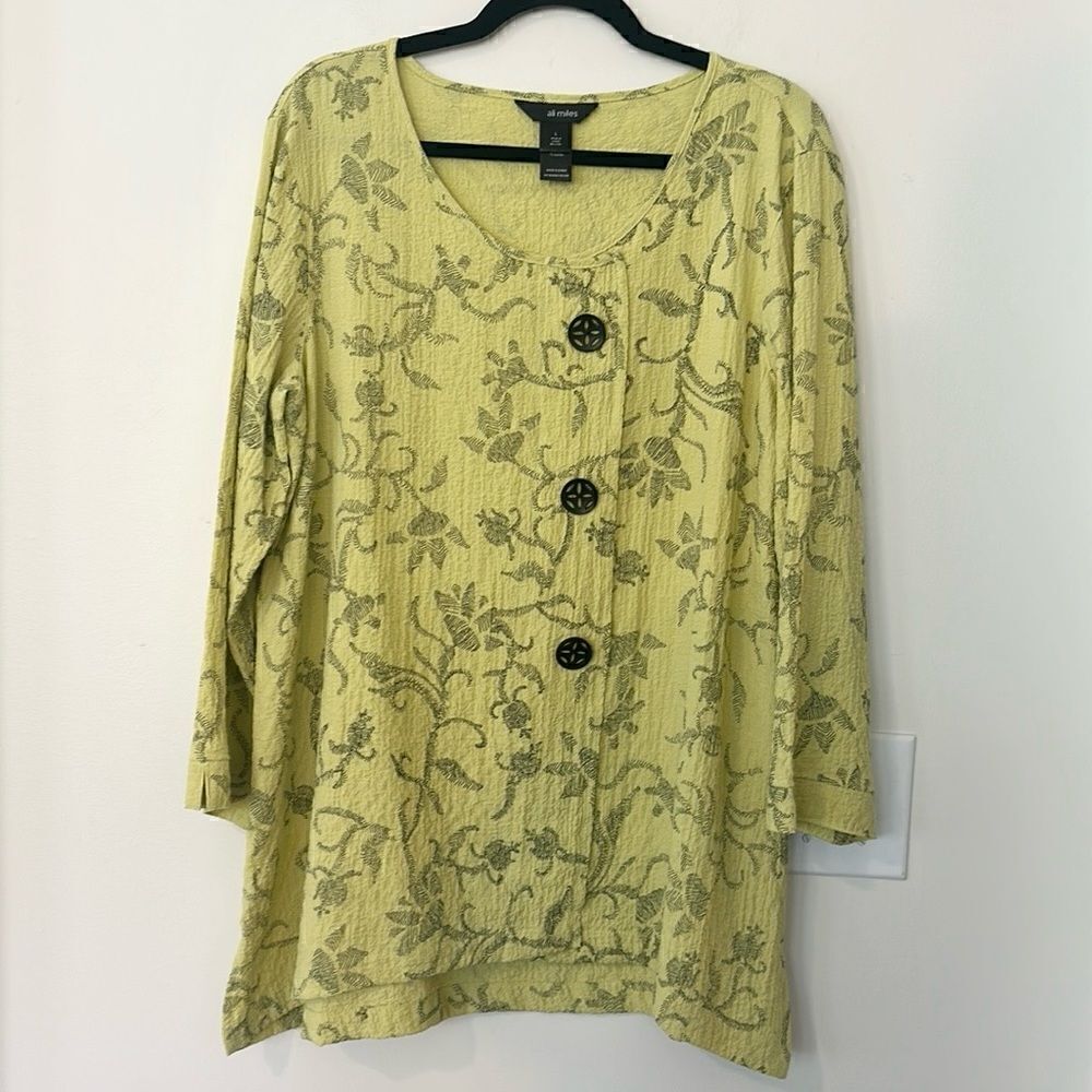 Ali Miles Relaxed Fit Floral Tunic Top L